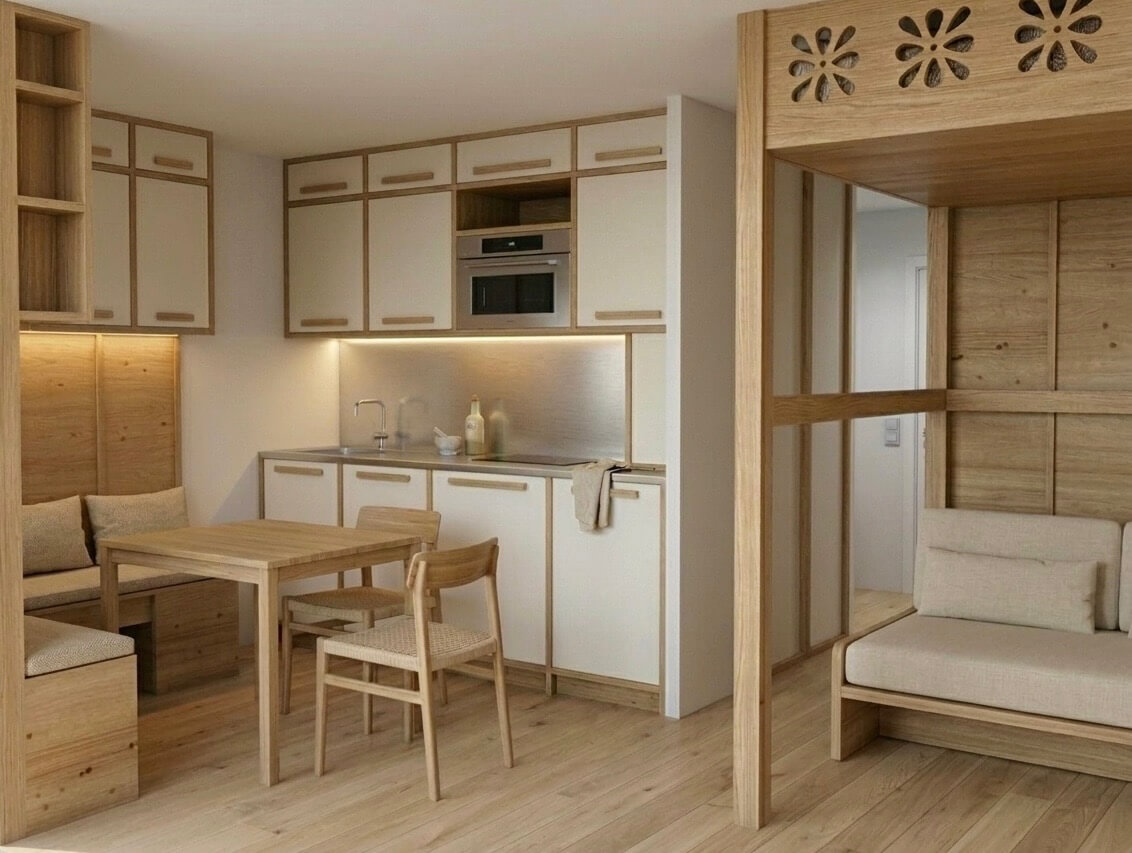 agencement sur mesure artisanat d'art bois massif design luxe